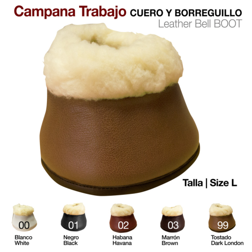 Campana Trabajo Cuero Con Borreguillo