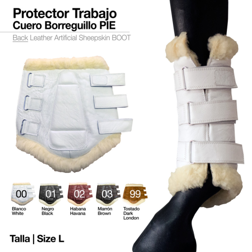 PROTECTOR TRABAJO CUERO BORREGUILLO PIE