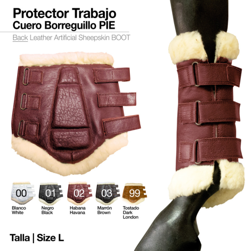 PROTECTOR TRABAJO CUERO BORREGUILLO PIE
