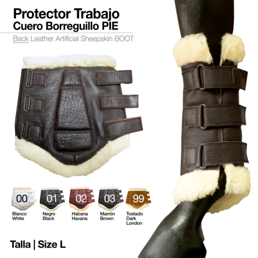 PROTECTOR TRABAJO CUERO BORREGUILLO PIE