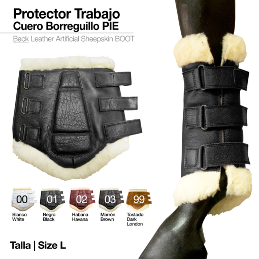 PROTECTOR TRABAJO CUERO BORREGUILLO PIE
