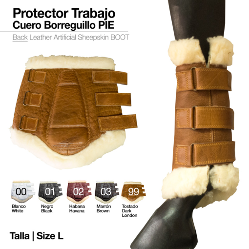 PROTECTOR TRABAJO CUERO BORREGUILLO PIE