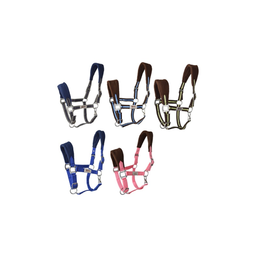 CABEZADA CUADRA HH NYLON DOBLE ACOLCHADA CON FORRO POLAR Y MOSQUETON