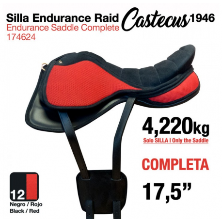SILLA ENDURANCE RAID CASTECUS 7.5" NEGRO/ROJO