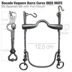 Bocado Vaquero B/curva 2D Inox Mate 12.5Cm