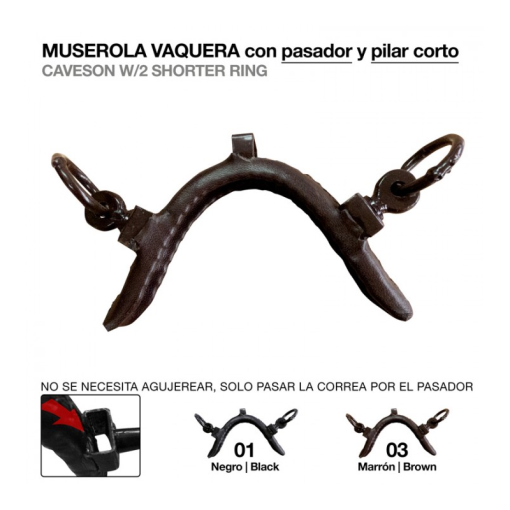 MUSEROLA VAQUERA PASADORES Y PILARILLOS CORTO