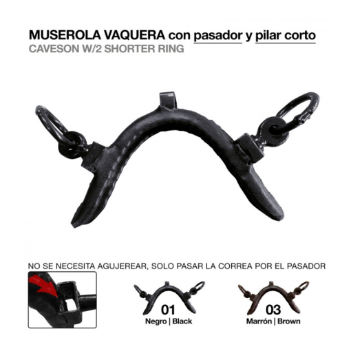 MUSEROLA VAQUERA PASADORES Y PILARILLOS CORTO
