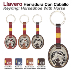 LLAVERO HERRADURA CON CABALLO ESPAÑA