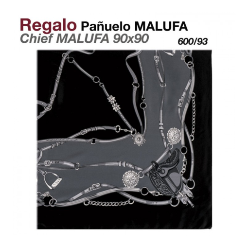 PAÑUELO MALUFA 90x90 600/93 NEGRO