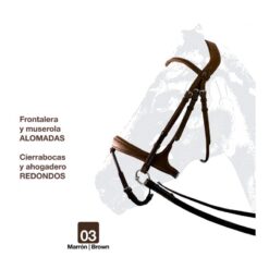 CABEZADA MONTAR INGLESA RIENDA CUERO