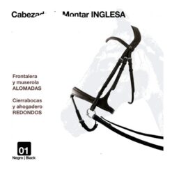 CABEZADA MONTAR INGLESA RIENDA CUERO