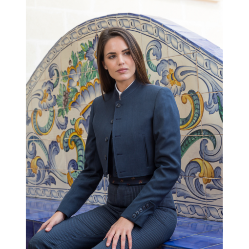 TRAJE CORTO VIENA COMBINADO PANTALÓN RAYA