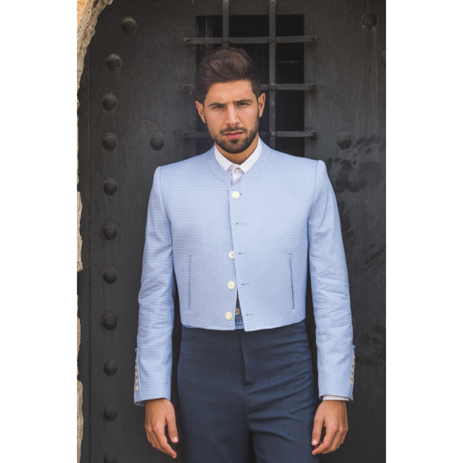 TRAJE CORTO NÁPOLES PATA DE GALLO PANTALÓN MENORCA ELÁSTICO