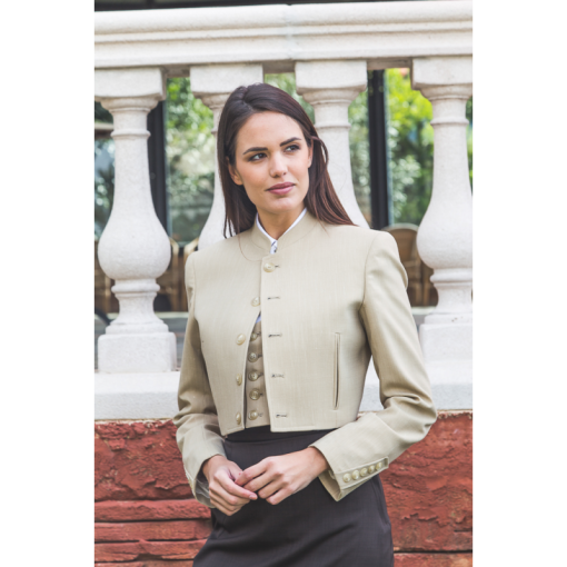 TRAJE AMAZONA HABANA COMBINADO ELÁSTICO
