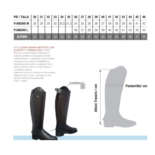 BOTA LEXHIS ARIANA SINTETICA (PAR)