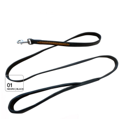 PERRO CORREA CUERO TRENZADO 150cm X 16mm NEGRO