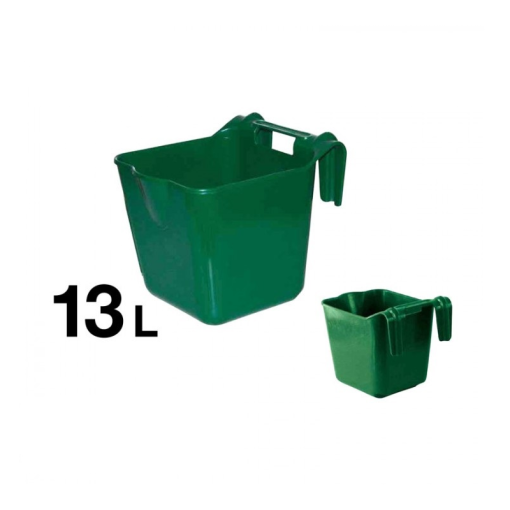 COMEDERO PUERTA CON GANCHOS Y ASA VERDE 13 litros
