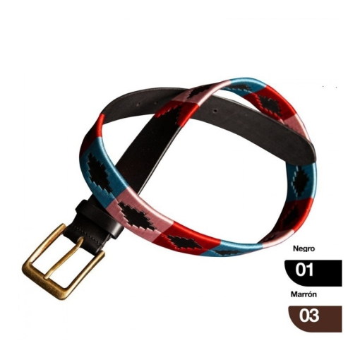 CINTURÓN POLO CUERO BORDADO