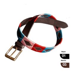 CINTURÓN POLO CUERO BORDADO
