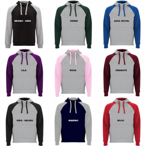 SUDADERA PERSONALIZADA RELIEVE BICOLOR UNISEX