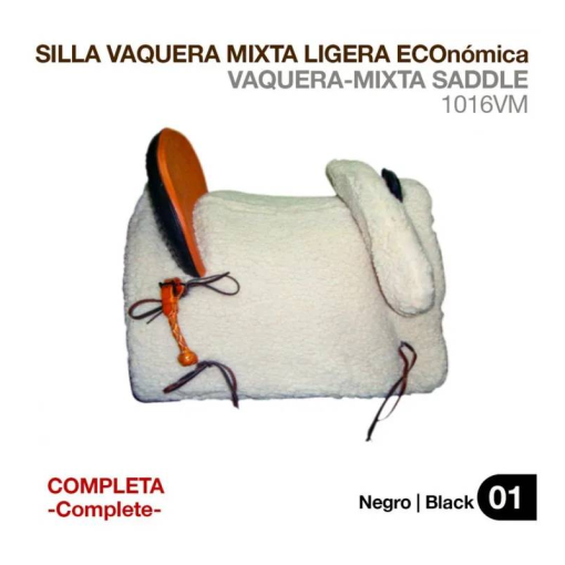 SILLA VAQUERA MIXTA LIGERA ECO. (COMPLETA) NEGRO