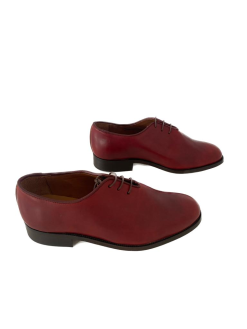 ZAPATO LISO CEREZO CON CORDON PARA POLAINA