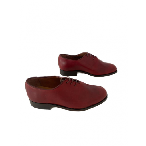ZAPATO LISO CEREZO CON CORDON PARA POLAINA