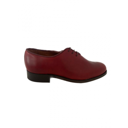 ZAPATO LISO CEREZO CON CORDON PARA POLAINA