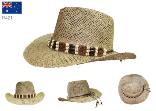GORRO SOMBRERO AUSTRALIANO CORDONCILLO  BEIGE