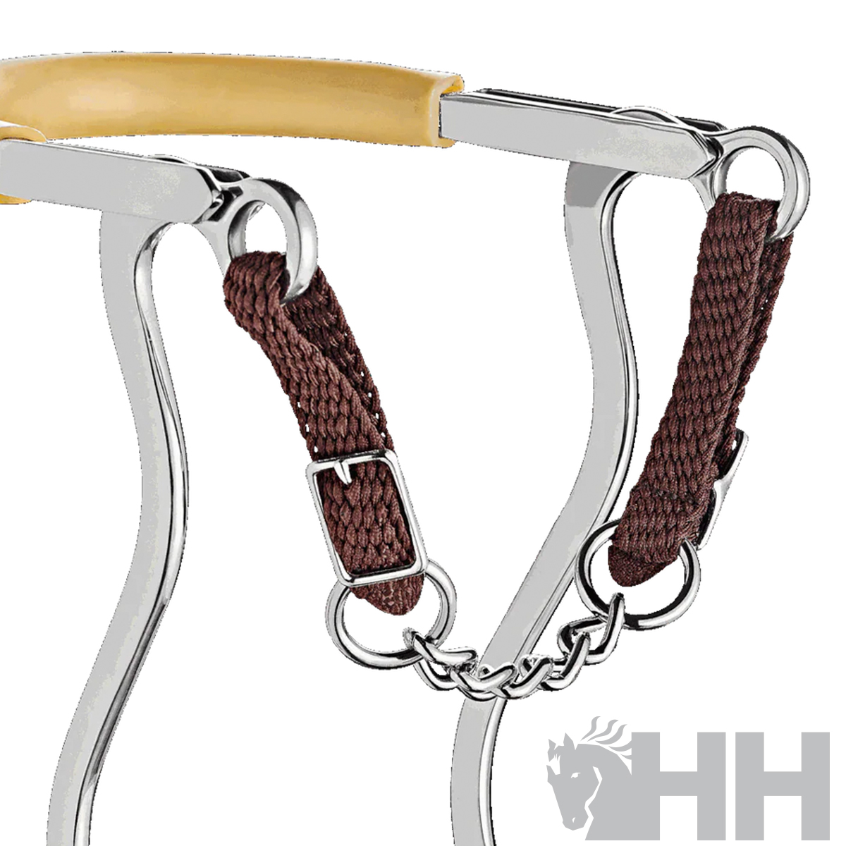 BOCADO SPRENGER BASIC HACKAMORE LARGO MUSEROLA CADENA FORRADA DE GOMA - Imagen 3