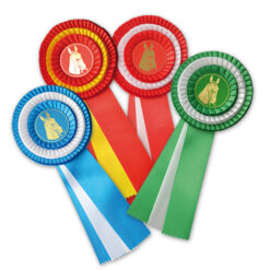 ESCARAPELA 3 COLORES CON CENTRO CARTÓN Y TIRAS DE 50 mm. ANCHO