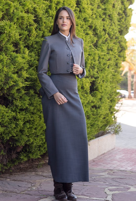 TRAJE AMAZONA SARGA COMBINADO ELÁSTICO