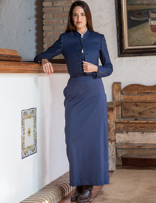 TRAJE AMAZONA OJO DE PERDIZ HILATURA FINA COMBINADO - Imagen 2