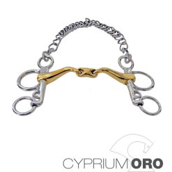 BOCADO SEFTON CYPRIUM ORO PELHAM EMBOCADURA 45º PARTIDA DOBLE PIERNA CORTA