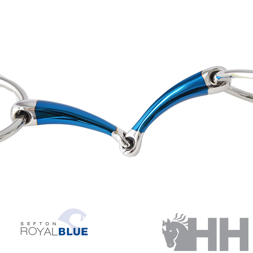 FILETE SEFTON ROYAL BLUE ANILLA EMBOCADURA PARTIDA CURVA CON BLOQUEO GROSOR 14 MM - Imagen 2