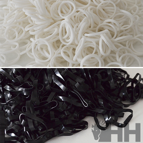GOMAS PARA CRINES DE SILICONA (BOLSA 500 UNIDADES)