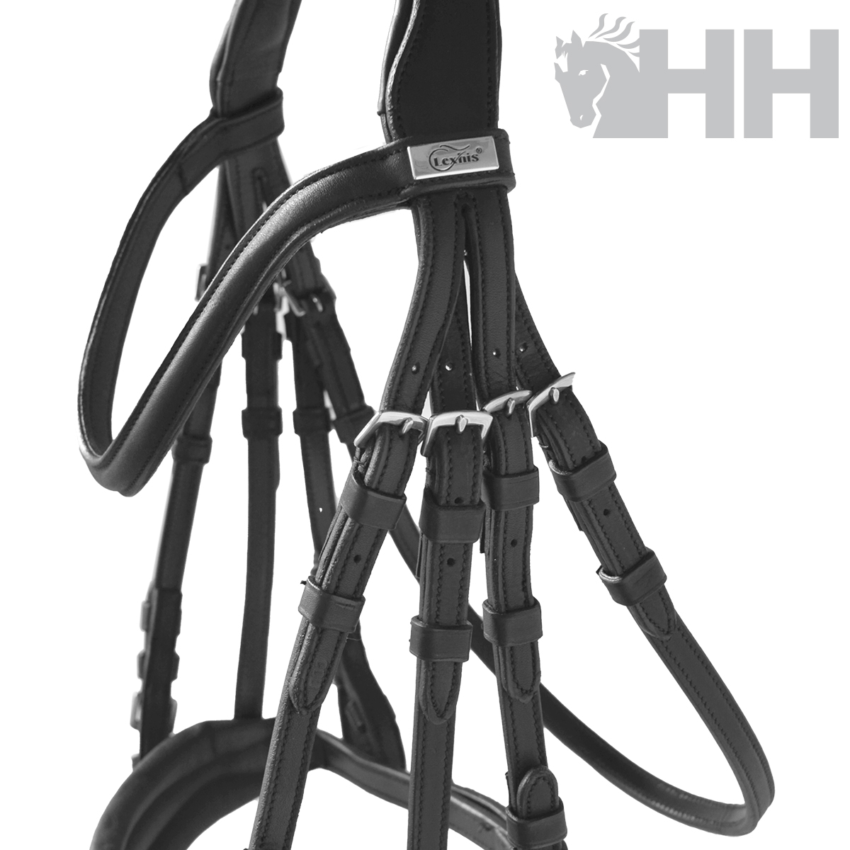CABEZADA INGLESA LEXHIS ELECTRA DOBLE RIENDA - Imagen 6