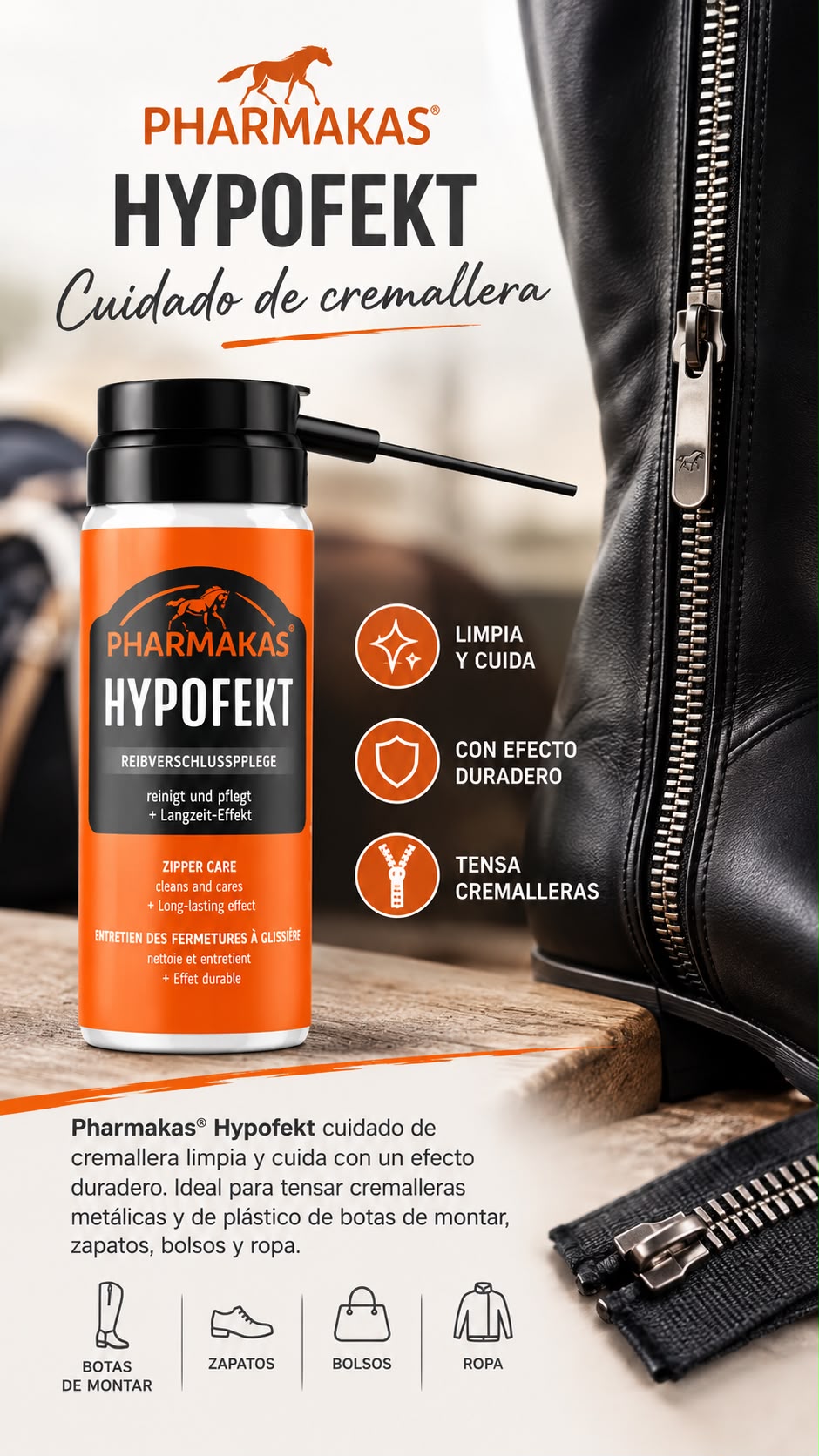 Pharmakas® Hypofekt Spray cuidado de cremallera, 50 ml - Imagen 2