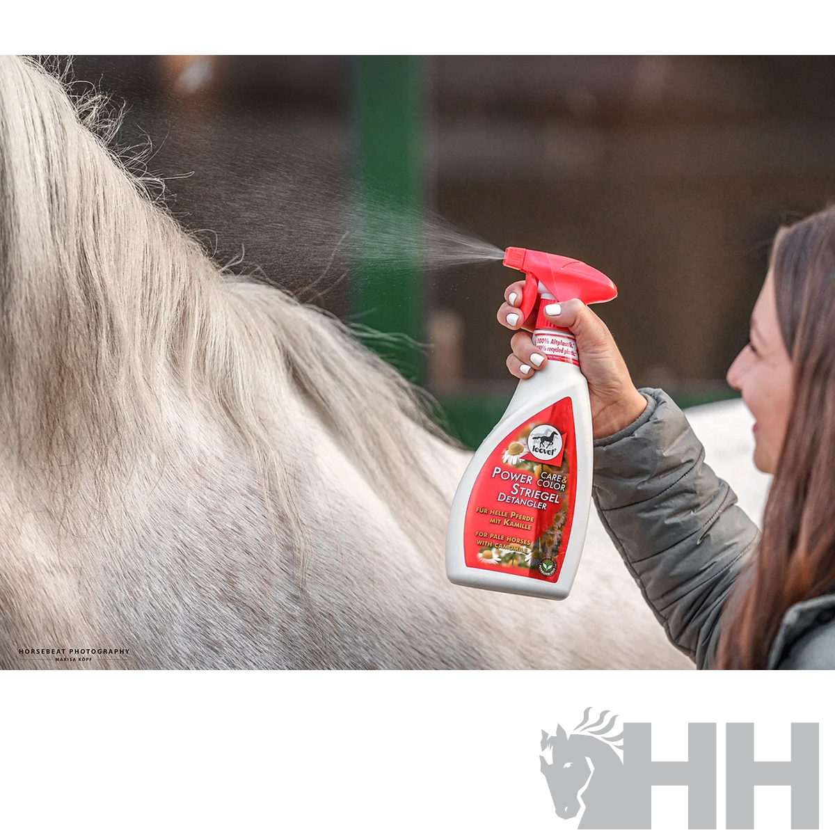 ACONDICIONADOR PELO LEOVET POWER PARA CABALLOS DE CAPA CLARA - Imagen 2