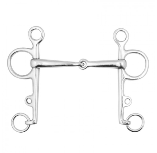 Bocado Pelham Partido Cromado 12.5Cm