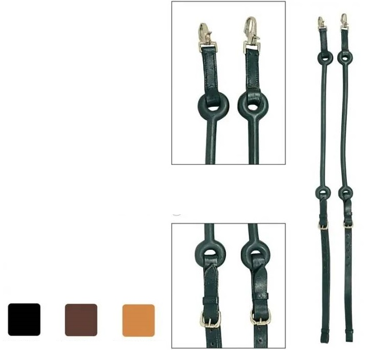 Riendas Atar Cuero Goma Larga