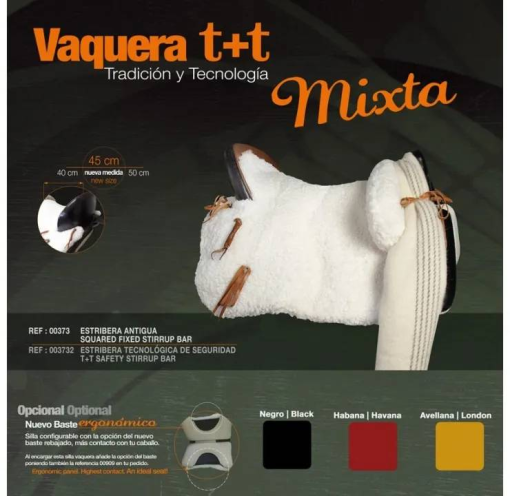 SILLA ZALDI C. VAQUERA TRADICIONAL MIXTA - Imagen 2