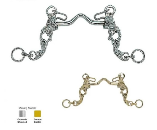 Bocado Portugues Labrado Cromado 12.5Cm.