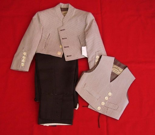 Traje Corto Campero Combiando Rayas Marron Niño