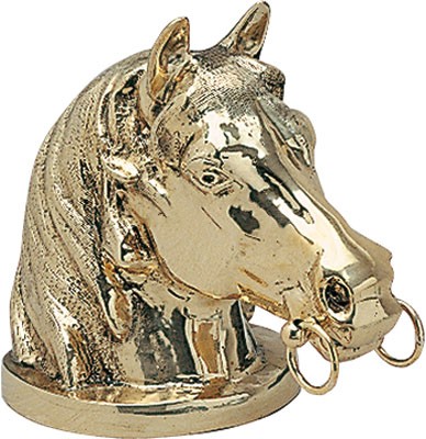 Amarre Cabeza Caballo Para Poste Dorado