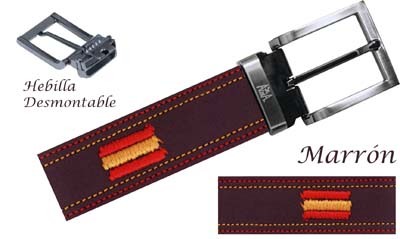 Cinturon Piel Bordado  Marron