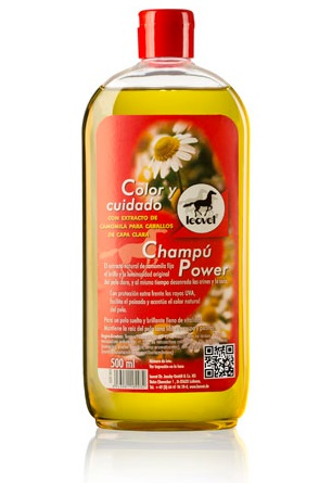 CHAMPU LEOVET POWER PARA CABALLOS DE CAPA CLARA 500 ML