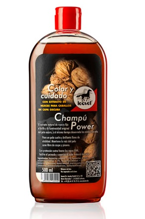 CHAMPU LEOVET POWER PARA CABALLOS DE CAPA OSCURA  500 ML