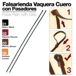 FALSARIENDA VAQUERA CUERO CON PASADORES